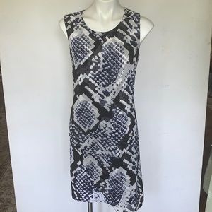 Dressbarn Black and Navy Scale Print
